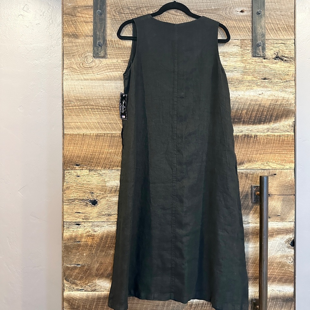 NWT Mosaic USA Black Linen Sun Dress Size S - Picture 2 of 5